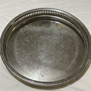 Vintage Elegant Silver Decorative Tray